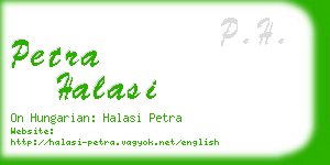 petra halasi business card